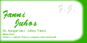 fanni juhos business card